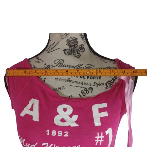 Vintage Y2K Abercrombie & Fitch 1892 Mud Wrestling Champs #1 Pink Sze M Baby Tee - Picture 4 of 7